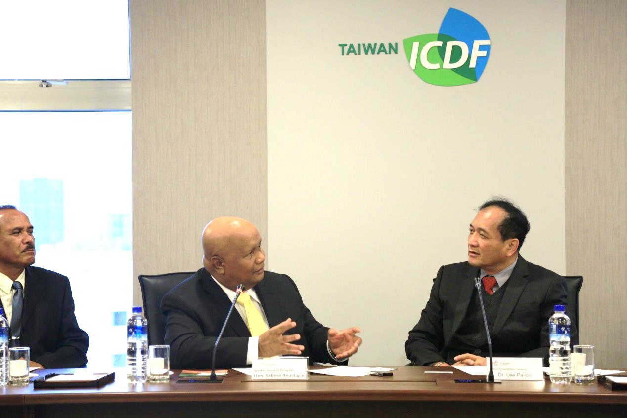 Speaker of House of Delegates of Republic of Palau Hon. Sabino Anastacio visits TaiwanICDF