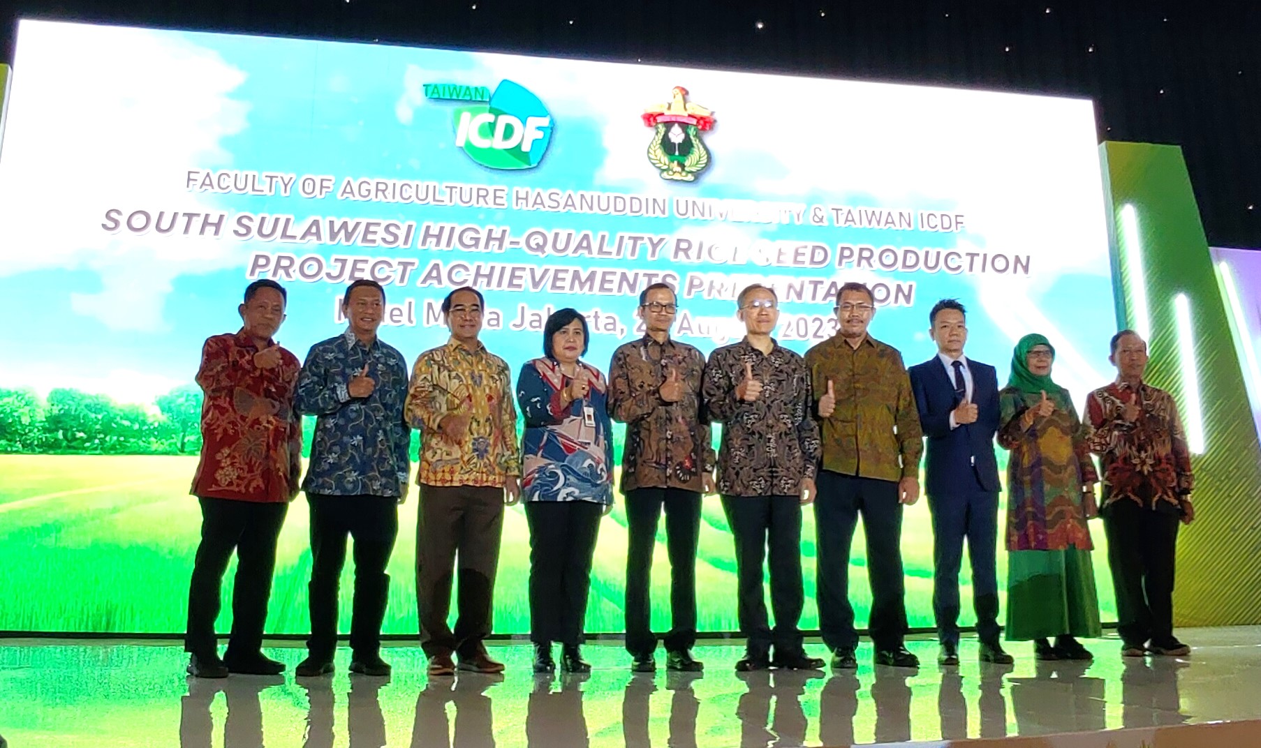 TaiwanICDF assists Indonesia with high-quality rice seed production and publishes results with Hasanuddin University